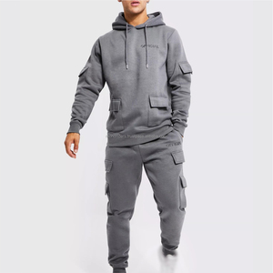 Men Custom Print and Label Streetwear Man Flare Sweatsuit French Terry Cargo Cool Stylish Sweat Tracksuit for Urban Adventures - Product Image 4