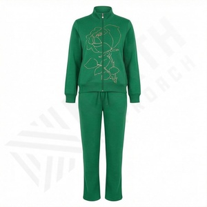 Conjunto de Dos Piezas de Ropa Casual para Mujer, Diseño Moderno con Cuello Alto y Cremallera, Camisa y Pantalón Cómodos - Product Image 1