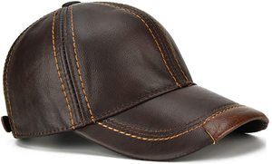 unisex Polyester/cotton Unisex Leather Baseball Cap <b>Men</b> Adjustable Structured PU Classic Baseball Cap <b>Hat</b> Winter <b>for</b> Black - Product Image 3