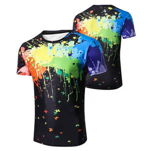 Camiseta deportiva con cuello redondo para hombre 100% poliéster secado rápido y logotipo personalizado sublimación Color sólido ropa de impresión personalizada - Product Image 3