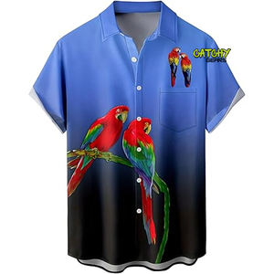 เสื้อเชิ้ตผู้ชายลายดอกไม้เขตร้อน พิมพ์ลาย 3 มิติ ผ้าสแปนเด็กซ์/โพลีเอสเตอร์ ระบายอากาศ แห้งเร็ว ไซส์ใหญ่ สไตล์ลำลอง สำหรับฤดูร้อน มีกระดุม - Product Image 5