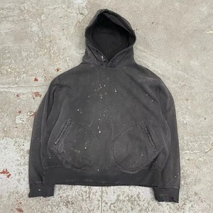 Logo de sérigraphie zippé lavé à l'acide personnalisé 450GSM Heavyweight Vintage Faded Boxy Fit Acid Wash Distress Hoodie - Product Image 4