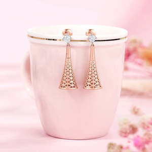 Nexa Weave Gold Drop <b>Earrings</b> for Women Vintage Religious Style with Quartz <b>Pearl</b> & <b>Diamond</b> Accents - Product Image 1