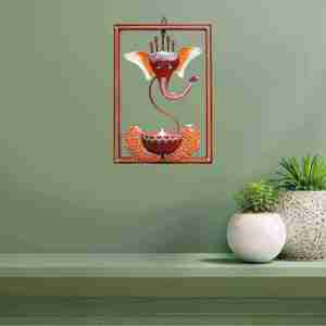 Porte-bougie mural spirituel Ganesha, éclairage quotidien pour la prière, décoration intérieure indienne et cadeau idéal pour Diwali pour les commandes en gros - Product Image 1