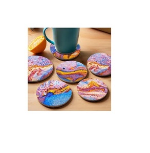 Posavasos de Madera Creativos y Bonitos para Restaurante o Cafetería, Hechos a Mano, Coloridos - Product Image 1