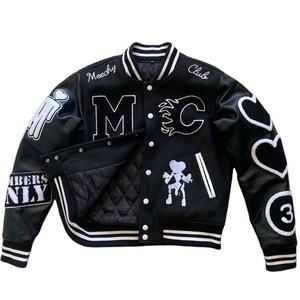 Offre Spéciale Vintage Bomber noir veste pour hommes personnalisé Lettermen Chenille broderie laine matelassé manteau corps hiver Varsity veste - Product Image 2