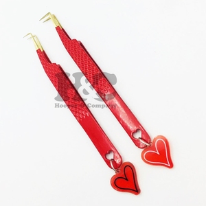 Pince à épiler personnalisée en forme de cœur en acier inoxydable pour extensions de cils Hooper Company Anti-magnétique Durable avec emballage logo vison - Product Image 4