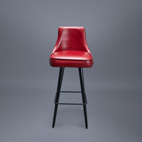 Tabouret de bar Chester rembourré haut de gamme avec pieds en métal noir, chaise de comptoir moderne pour bar à domicile, café, restaurant