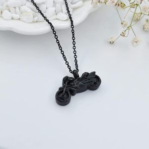 Custom-Size Black Stainless Steel Motorcycle Cremation Pendant Modern <b>Ashes</b> Memorial Necklace Personalized Urn <b>for</b> Men Women - Product Image 6