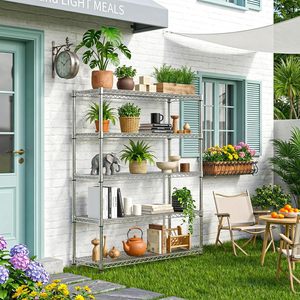 MZG 1750 lbs Heavy Duty Utility Rack Standing Household 5 Tier Metal <b>Storage</b> Wire Shelving <b>Unit</b> for <b>Kitchen</b> Pantry Garage - Product Image 5
