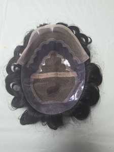 Peluca de Cabello Humano con Frente de Encaje para Hombres, con Ondas Naturales y Estilos Rizados, Parches de Cabello Indio Suave - Product Image 5