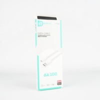 Boîte pliable imprimée de logo personnalisé pour câbles de données USB Boîte de papier d'emballage de chargeur de produit électronique avec film transparent pour fenêtre