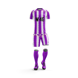 Uniforme de equipo de club personalizado, ropa deportiva de entrenamiento de fútbol, conjuntos de pantalones cortos de camiseta de fútbol para hombres, 100% poliéster, respetuoso con el medio ambiente, secado rápido - Product Image 4