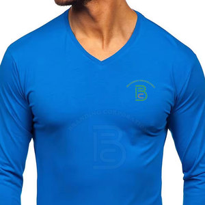 เสื้อยืดแขนยาวคอวีผู้ชายลำลอง ผ้าฝ้ายเนื้อนุ่ม ระบายอากาศดี เหมาะสำหรับใส่ในชีวิตประจำวัน - Product Image 5