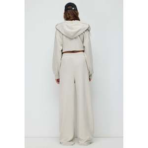 Ekru Distressed <b>Wide</b> <b>Leg</b> <b>Jogger</b> Sweatpants - Product Image 5