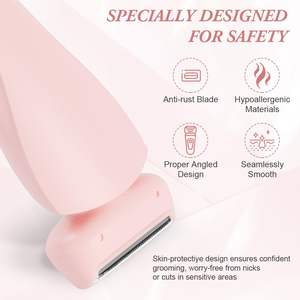 Afeitadora Eléctrica 2 en 1 para Mujer, Afeitadora Rotatoria de Doble Cuchilla para Uso en Seco y Húmedo, Indolora, para Rostro, Bikini, Piernas, Brazos y Cuerpo, Resistente al Agua IPX7, Lavable - Product Image 5