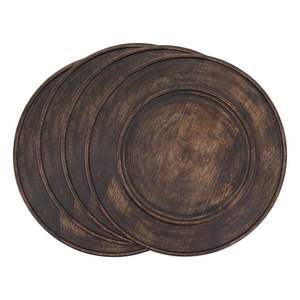 Assiette à dîner en bois de noyer, prix de gros, bord sculpté, plat de service rond en bois, plat rustique pour dessert, salade, collations - Product Image 4