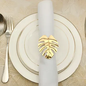 Anneau porte-serviette rond en métal plaqué or de haute qualité pour la décoration de table à manger - Product Image 4