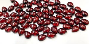Cabujón natural de pera granate rojo de 3x5mm-Pera granate roja suelta de calidad superior - Product Image 5