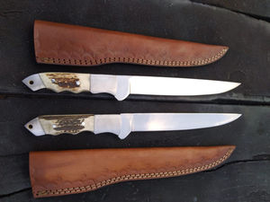 Cuchillo de Caza de Acero Inoxidable Forjado a Mano Personalizado, Borde Dentado, Punta de Clip, Mango de Asta de Ciervo, Garantía de 3 Años - OEM, Uso en Cocina y Caza - Product Image 5