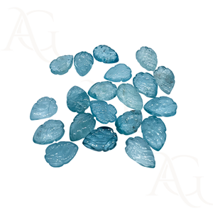 Vente en gros aigue-marine sculpture en forme de feuille sculpture pierre en vrac pour la fabrication de bijoux au prix d'usine - Product Image 6