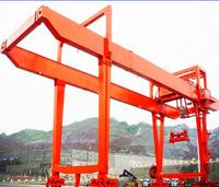 Grue portique à double poutre robuste de 60 tonnes pour conteneurs de construction, avec palan électrique, moteur, boîte de vitesses, treuil, chariot, cabine et dévidoir de câble