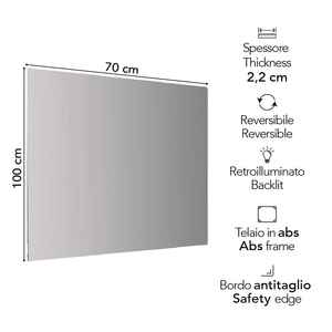 Espejo LED de 100x70 cm con Iluminación Perimetral, Producto de Calidad Premium - Product Image 2