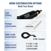 Cargador de Coche en Stock con Envío Rápido, Cable USB C de 3.5M para Cámara de Coche, Puerto USB Adicional, Adaptador de Coche de 12V 24V, Logotipo Personalizado OEM, MOQ Bajo