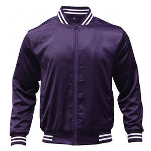 Satin Anti-Bacterial Front Logo Custom Design Men <b>Baseball</b> <b>Bomber</b> <b>Jacket</b> OEM Service In-Stock - Product Image 2
