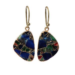 Oyster Cuivre Turquoise Boho À La Mode Plaqué Or Crochet Style Boucles D'oreilles Filles Fantaisie Forme Earjewelry pour Cadeaux - Product Image 5