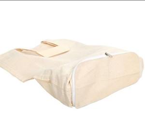 Venta caliente logotipo personalizado bolsa de mano plegable patrón sólido bolsa de compras de lona con asa de algodón producto de tela impresa de la India - Product Image 3