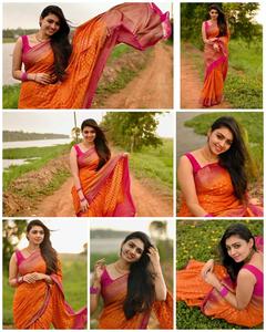 Nueva moda Lichi seda Saree blusa pieza económica estilo Bollywood ropa de fiesta para mujeres indias venta al por mayor verano invierno - Product Image 4