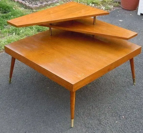 Tavolino da caffè moderno in legno di lusso all'ingrosso con 2 ripiani aggiuntivi