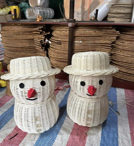 Décoration de cloche de Noël en rotin tissé à la main pour des décorations de vacances charmantes, artisanat festif naturel produit au Vietnam - Product Image 2