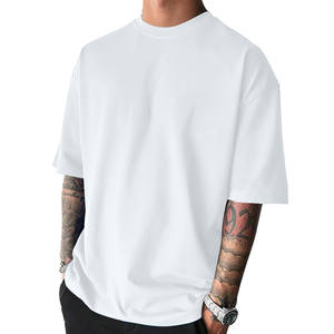 T-shirt unisexe de haute qualité en polyester/coton tricoté, écologique, respirant, à séchage rapide, anti-boulochage, coupe ample, uni, pour l'été, pour homme - Product Image 2