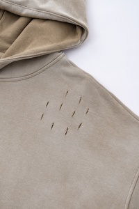 Logo de broderie personnalisé impression bouffante 3d sweat à capuche 370gsm unisexe poids lourd 100% coton sweat à capuche vierge surdimensionné lavé à l'acide sweats à capuche - Product Image 4