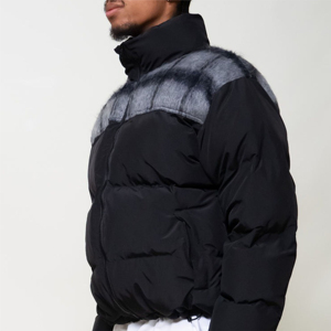 Veste matelassée pour homme, personnalisée en gros, chaude et fine pour l'hiver, respirante, OEM, doudoune d'extérieur avec capuche, imperméable à l'avant - Product Image 2