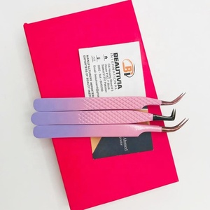 Custom Color Coated Stainless Steel Eyelash Extension Tweezers Pointed Plasma Tip 11cm Multifunctional Strong Grip Private <b>Label</b> - Product Image 2