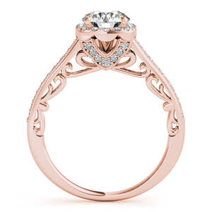 ชุดเครื่องประดับเจ้าสาวทองคำ 14k สีโรสโกลด์ สไตล์โบราณ ประดับเพชร 0.52 กะรัต ทรงฮาโล ดีไซน์หรูหราสไตล์โบราณ - Product Image 1