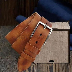 Ceintures en cuir de vachette de luxe pour hommes avec boucle en acier, qualité supérieure, imperméables et légères pour un style décontracté et professionnel - Product Image 5