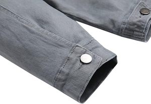 Vestes en denim de coton d'automne de qualité supérieure, manches longues, coupe classique, streetwear décontracté, écologiques, respirantes, lavables, logo personnalisé, haute qualité - Product Image 5