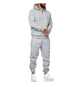 Conjunto Deportivo Personalizado de Felpa Gruesa de 480 g/m² para Hombre, Sudadera con Capucha y Cremallera, Pantalones, Color Azul Marino Sólido, Ropa de Invierno para Calle - Product Image 1