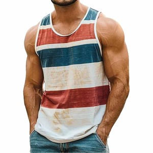 Chaleco informal de moda para hombre de calle alta 100% algodón Retro estilo americano chaleco desgastado con agujeros lavados Camiseta de punto - Product Image 1