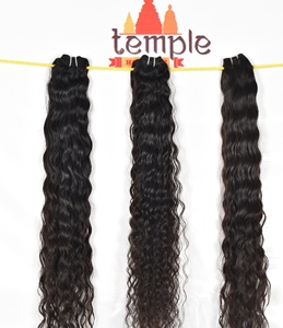 Ensemble 100% branche vierge indienne traitement aucun vente en gros cuticule aligné fabrique des extensions de cheveux humains à double trame - Product Image 4