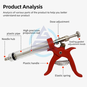 กระบอกฉีดยาแบบหมุนต่อเนื่องขนาด 50 มล. สำหรับปืนฉีดวัคซีนปศุสัตว์ พร้อมด้ามจับพลาสติก สำหรับโค กระบือ และแกะ - Product Image 3