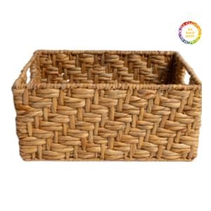 Cesta de Jacinto de Agua Tejida con Acabado Natural - Product Image 4