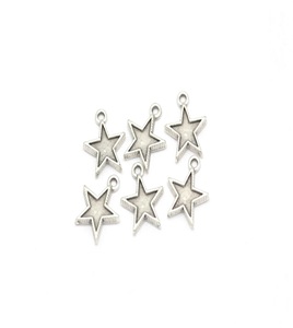 Petite étoile pendentif plat breloques avec anneau de saut ouvert pour collier bracelet boucle d'oreille pendentifs et breloques de bijoux fins - Product Image 3