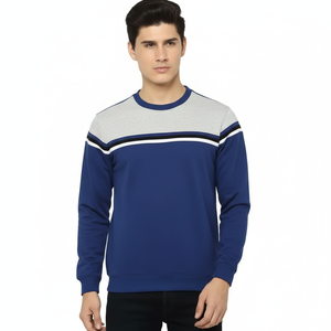 Sudadera ecológica de algodón y poliéster para hombre, sudadera holgada con estampado personalizado bordado y cuello redondo, ropa informal de verano tejida sólida - Product Image 3