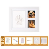 Cadre commémoratif pour animaux de compagnie avec empreinte de patte, affichage de plusieurs photos pour la commémoration de la perte de chien ou de chat, cadeau, décoration murale et souvenir