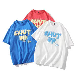 T-shirt 100% coton personnalisé pour hommes, style formel, design uni pour l'impression bouffante, impression 3D en mousse, sérigraphie, logo imprimé, tricoté - Product Image 4